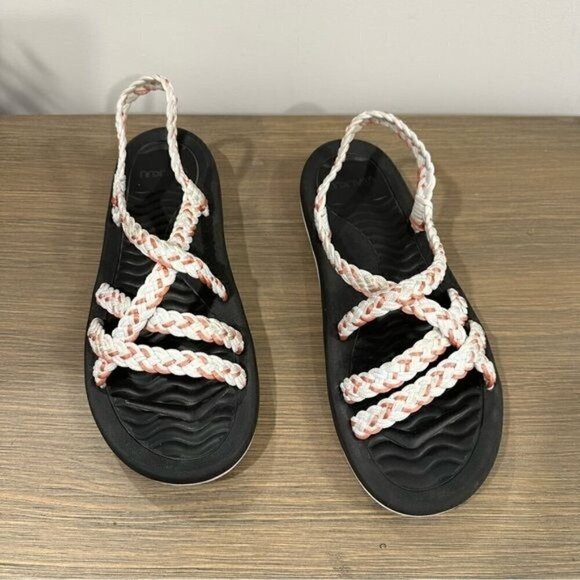 Walkuu Women's Crochet Summer Essentials Lightweight Slingback Sandals Size 11 - Picture 2 of 9